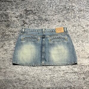 Vintage Y2K Levi's Superlow Skirt Denim Size 34" Waist Blue Mini Micro Baddie